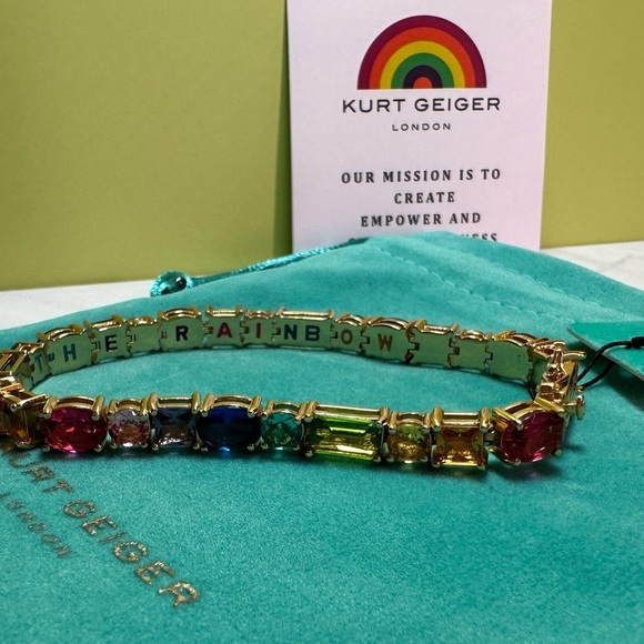 Kurt Geiger Spread the Rainbow Tennis Bracelet Multicolor NWT and dust bag - Picture 1 of 10